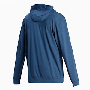 Hooded Men's Training Jacket, Ensign Blue Heather