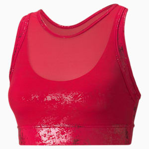 トレーニング FASHION LUXE ELLAVA ブラトップ ミディアムサポート ウィメンズ, Persian Red-Matte foil print, extralarge-JPN