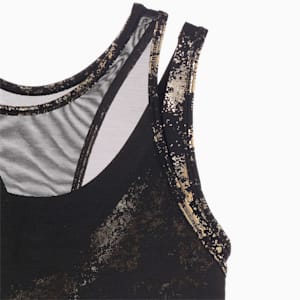 トレーニング FASHION LUXE ELLAVA ブラトップ 中サポート ウィメンズ, Puma Black-Puma Team Gold-Matte foil print