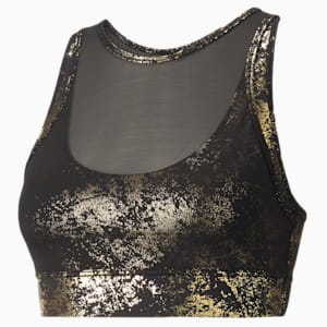 トレーニング FASHION LUXE ELLAVA ブラトップ 中サポート ウィメンズ, Puma Black-Puma Team Gold-Matte foil print