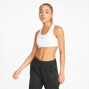 ウィメンズ トレーニング 4キープ グラフィック ブラトップ 中サポート, Puma White-small black cat