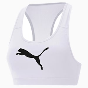 ウィメンズ トレーニング 4キープ グラフィック ブラトップ 中サポート, Puma White-Black Cat