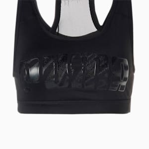 ウィメンズ トレーニング 4キープ グラフィック ブラトップ 中サポート, PUMA Black-Monarch Puma Fill