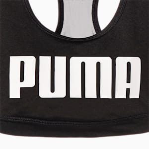ウィメンズ トレーニング 4キープ グラフィック ブラトップ 中サポート, Puma Black-White PUMA