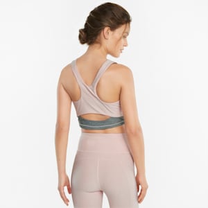 Studio Yogini Luxe Racer Back Women's Performance Crop Top, Lotus-Medium Gray Heather