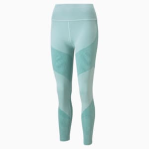 Seamless High Waist 7/8 Women's Training Leggings, Eggshell Blue-Parasailing