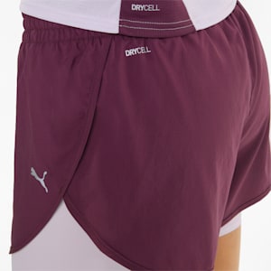2-in-1 Run Women's Performance Shorts, Grape Wine-Lavender Fog