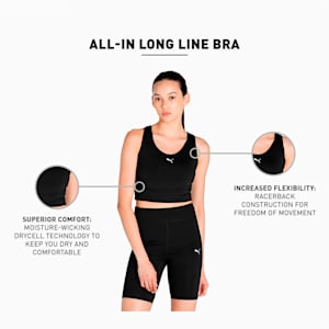 All-In Long Line Women's Bra, Puma Black, extralarge-IND