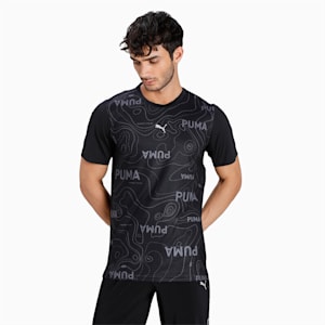 PUMA x one8 Printed Men's Slim Fit T-Shirt, Puma Black, extralarge-IND