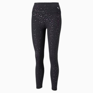 High Waist Printed 7/8 Women's Training Leggings, Puma Black-Stardust print
