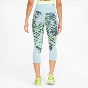 5K Graphic High Waisted 3/4 Women's Running Leggings, Nitro Blue