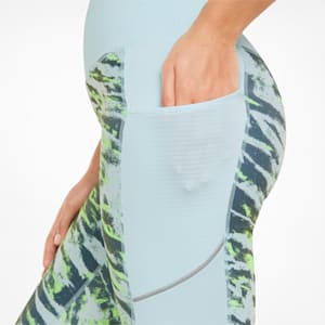 5K Graphic High Waisted 3/4 Women's Running Leggings, Nitro Blue