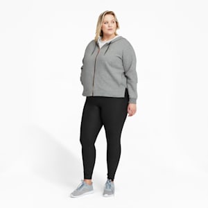 Moto Full-Zip Women's Training Hoodie PL, Medium Gray Heather-Rose Gold