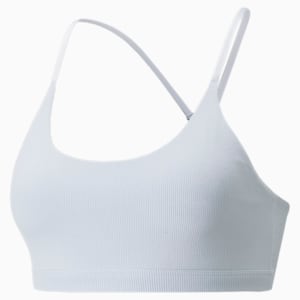 Exhale Ribbed Women's Training Bra, Arctic Ice