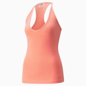 Exhale Ribbed Women's Training Tank Top, Peach Pink