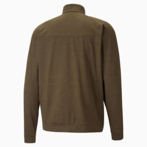 Chamarra para entrenar de cierre completo CLOUDSPUN para hombre, Deep Olive Heather