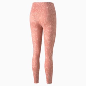 Studio Printed High-Waisted Women's Training Leggings, Rosette