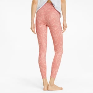 Studio Printed High-Waisted Women's Training Leggings, Rosette