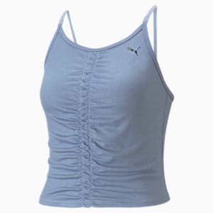 Studio Foundation Ruched Women's Slim Fit Training Tank Top, Filtered Ash, extralarge-IND