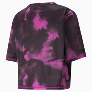 Favourite Printed Crop Short Sleeve Women's Training  T-shirt, Deep Orchid-AOP