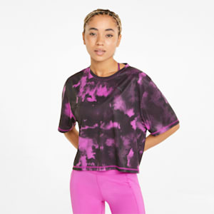 Favourite Printed Crop Short Sleeve Women's Training Relaxed Fit T-Shirt, Deep Orchid-AOP, extralarge-IND