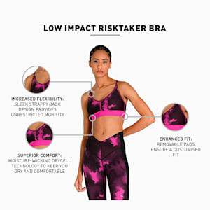 Risk Taker Low Impact Women's Sports Training Bra, Deep Orchid-sky dye