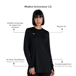Modest Activewear Women's Training T-Shirt, Puma Black, extralarge-IND