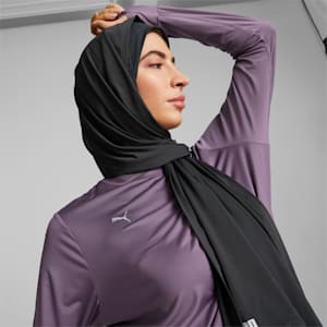 Modest Activewear Long Sleeve Training Tee Women, Purple Charcoal