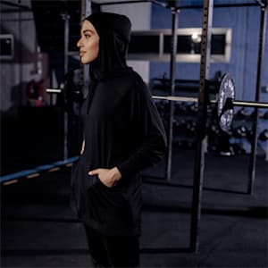 Modest Activewear Training Women's Hoodie, Puma Black