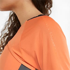 ウィメンズ ランニング FIRST MILE クロップ 半袖 Tシャツ, Deep Apricot-Dark Slate