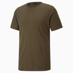 STUDIO Waffle Training Men's T-Shirt, Deep Olive, extralarge-IND