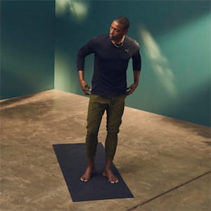 Studio Waffle Long Sleeve Men's Training Tee, Puma Black