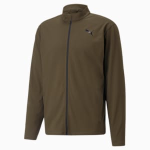 Train Fit Polyspan Full Zip Men's Training Jacket, Deep Olive, extralarge-IND