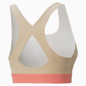 PUMA X MAGGIE LOW IMPACT Women's Bra, Pristine-Light Sand-color block