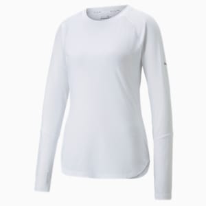 Camiseta para correr de mangas largas CLOUDSPUN para mujer, Puma White
