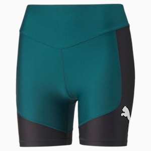 Shorts de entrenamiento ajustados Fit EVERSCULPT de 5'' para mujer, Varsity Green-Puma Black