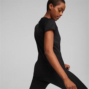 PUMA FIT Logo Training Women's T-Shirt, Puma Black-- Puma White