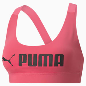 PUMA Fit Mid Impact Women's Sports Bra, Sunset Pink