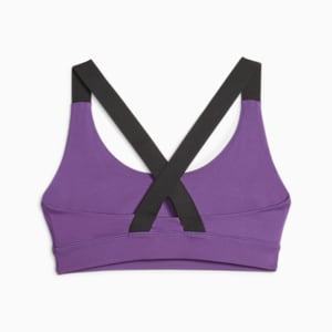 PUMA Fit Mid Impact Training Bra, Purple Pop-PUMA Gold, extralarge-IND