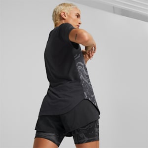 Run Graphic Printed Short Sleeve Running Tee Women, Puma Black