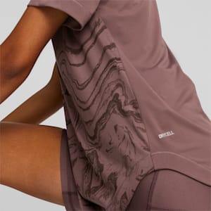 Run Graphic Printed Short Sleeve Running Tee Women, Dusty Plum