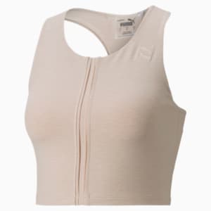 Exhale Cut Out Studio Training Crop Top Women, Rose Quartz Heather