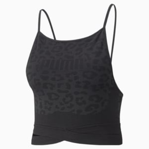 FormKnit Seamless Fashion Women's Training Bra, Puma Black-leopard print
