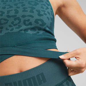 FormKnit Seamless Fashion Women's Training Bra, Varsity Green-leopard print