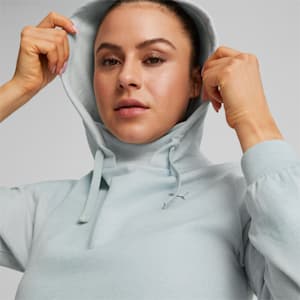 Sudadera con capucha para entrenar polar para mujer Studio Fleece, Platinum Gray Heather
