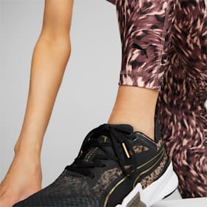 Safari Glam High Waisted 7/8 Women's Training Leggings, Dusty Plum-Fur real print