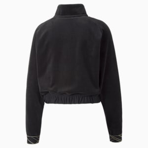 Deco Glam Velour Full-Zip Training Jacket Women, Puma Black