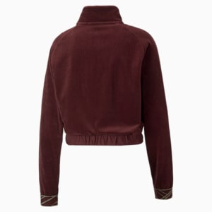 Deco Glam Velour Full-Zip Training Jacket Women, Aubergine