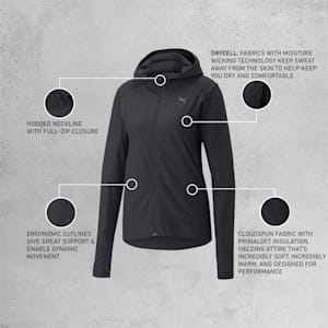 Train Cloudspun Women's Full-Zip Training Jacket, Puma Black, extralarge-IND