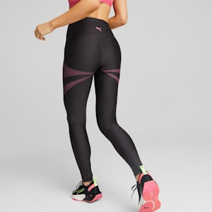Eversculpt High Waisted Full Length Training Leggings Women, Puma Black-Sunset Pink, extralarge-GBR
